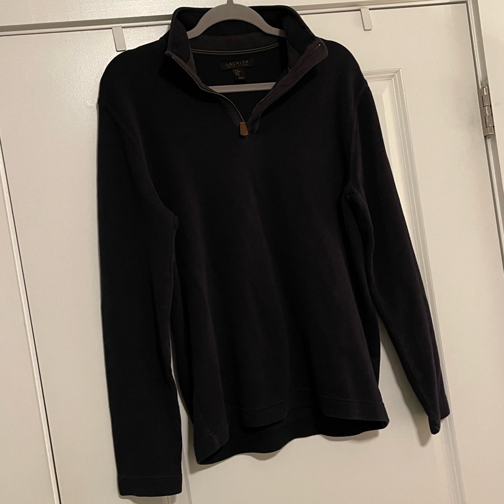 Lachlan Navy Blue Quarter Zip Pullover Sweater